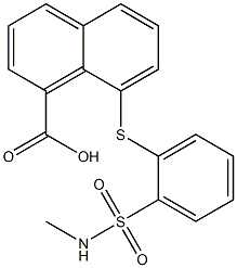 8-({2-[(methylamino)sulfonyl]phenyl}thio)-1-naphthoic acid 化学構造式