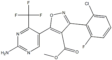 methyl 5-[2-amino-4-(trifluoromethyl)-5-pyrimidinyl]-3-(2-chloro-6-fluorophenyl)-4-isoxazolecarboxylate|