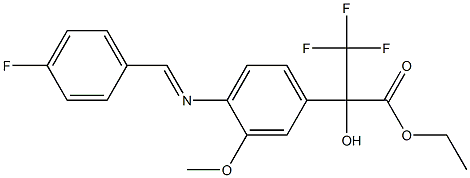 ethyl 3,3,3-trifluoro-2-{4-[(4-fluorobenzylidene)amino]-3-methoxyphenyl}-2-hydroxypropanoate Structure