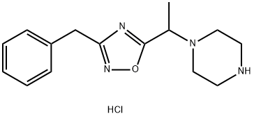 1-[1-(3-benzyl-1,2,4-oxadiazol-5-yl)ethyl]piperazine hydrochloride Struktur