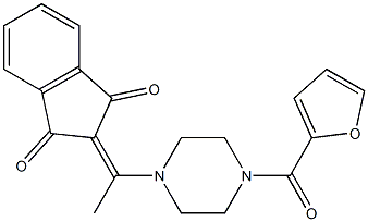 2-{1-[4-(2-furylcarbonyl)piperazino]ethylidene}-1H-indene-1,3(2H)-dione Struktur