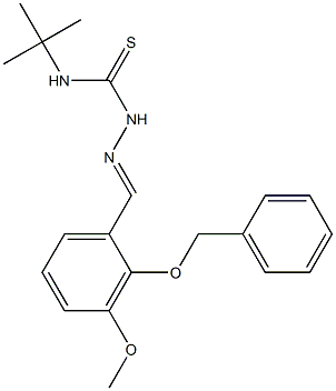 N1-(tert-butyl)-2-[2-(benzyloxy)-3-methoxybenzylidene]hydrazine-1-carbothioamide Struktur