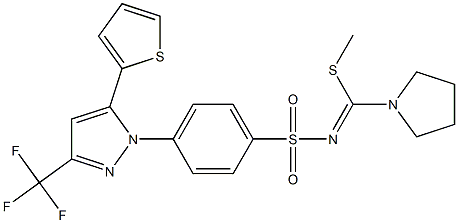 N1-[(methylthio)(tetrahydro-1H-pyrrol-1-yl)methylidene]-4-[5-(2-thienyl)-3-(trifluoromethyl)-1H-pyrazol-1-yl]benzene-1-sulfonamide Structure