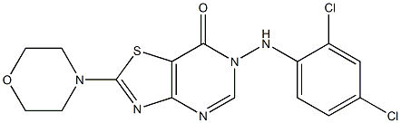 6-(2,4-dichloroanilino)-2-morpholino[1,3]thiazolo[4,5-d]pyrimidin-7(6H)-one Struktur