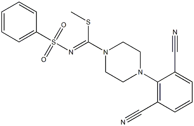 N1-[[4-(2,6-dicyanophenyl)piperazino](methylthio)methylidene]benzene-1-sulf onamide Structure