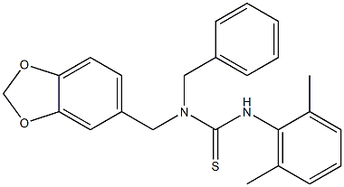 N-(1,3-benzodioxol-5-ylmethyl)-N-benzyl-N'-(2,6-dimethylphenyl)thiourea Structure