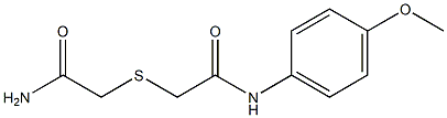 N1-(4-methoxyphenyl)-2-[(2-amino-2-oxoethyl)thio]acetamide,,结构式