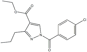 ethyl 1-(4-chlorobenzoyl)-3-propyl-1H-pyrazole-4-carboxylate,,结构式