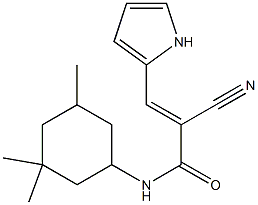 N1-(3,3,5-trimethylcyclohexyl)-2-cyano-3-(1H-pyrrol-2-yl)acrylamide,,结构式