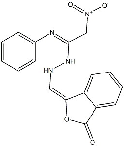 2-nitro-N'-{[3-oxo-2-benzofuran-1(3H)-yliden]methyl}-N''-phenylethanimidohydrazide 化学構造式