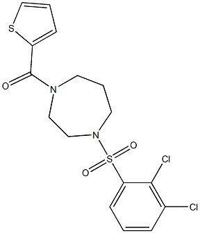 {4-[(2,3-dichlorophenyl)sulfonyl]-1,4-diazepan-1-yl}(2-thienyl)methanone 化学構造式