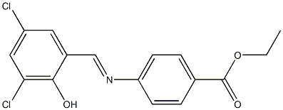 ethyl 4-[(3,5-dichloro-2-hydroxybenzylidene)amino]benzoate Struktur