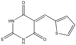 5-(2-thienylmethylidene)-2-thioxohexahydropyrimidine-4,6-dione Structure