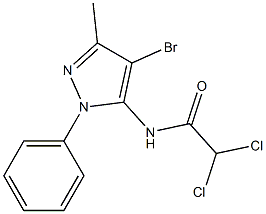 N-(4-bromo-3-methyl-1-phenyl-1H-pyrazol-5-yl)-2,2-dichloroacetamide 化学構造式