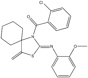 (2-chlorophenyl){2-[(2-methoxyphenyl)imino]-4-methylidene-3-thia-1-azaspiro[4.5]dec-1-yl}methanone