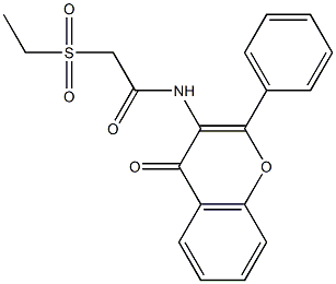 N1-(4-oxo-2-phenyl-4H-chromen-3-yl)-2-(ethylsulfonyl)acetamide 结构式