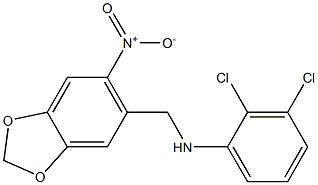 N-(2,3-dichlorophenyl)-N-[(6-nitro-1,3-benzodioxol-5-yl)methyl]amine Structure
