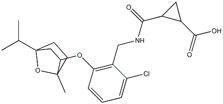 2-[({2-chloro-6-[(4-isopropyl-1-methyl-7-oxabicyclo[2.2.1]hept-2-yl)oxy]benzyl}amino)carbonyl]cyclopropanecarboxylic acid 结构式