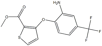 methyl 3-[2-amino-4-(trifluoromethyl)phenoxy]thiophene-2-carboxylate Struktur