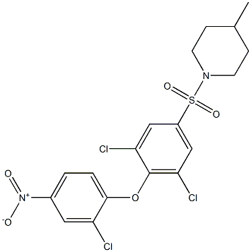 1-{[3,5-dichloro-4-(2-chloro-4-nitrophenoxy)phenyl]sulfonyl}-4-methylpiperidine Structure