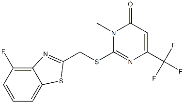  2-{[(4-fluoro-1,3-benzothiazol-2-yl)methyl]sulfanyl}-3-methyl-6-(trifluoromethyl)-4(3H)-pyrimidinone