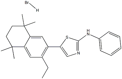 N2-phenyl-5-(3-ethyl-5,5,8,8-tetramethyl-5,6,7,8-tetrahydronaphthalen-2-yl)-1,3-thiazol-2-amine hydrobromide Structure