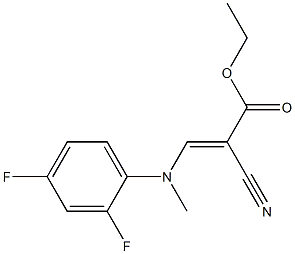 ethyl 2-cyano-3-[2,4-difluoro(methyl)anilino]acrylate Struktur