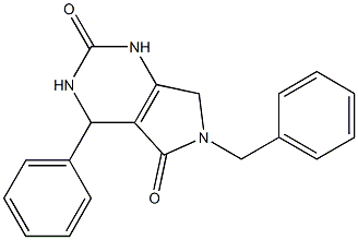 6-benzyl-4-phenyl-3,4,6,7-tetrahydro-1H-pyrrolo[3,4-d]pyrimidine-2,5-dione Struktur