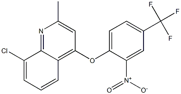 8-chloro-2-methyl-4-[2-nitro-4-(trifluoromethyl)phenoxy]quinoline Struktur
