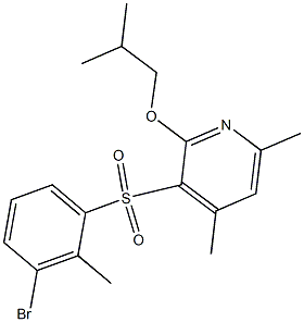 3-[(3-bromo-2-methylphenyl)sulfonyl]-2-isobutoxy-4,6-dimethylpyridine 化学構造式