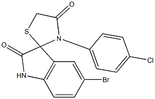 5-bromo-3'-(4-chlorophenyl)-4'H-spiro[indole-3,2'-[1,3]thiazolidine]-2,4'(1H)-dione Structure