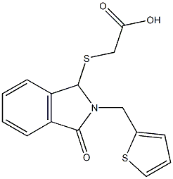 2-{[3-oxo-2-(2-thienylmethyl)-2,3-dihydro-1H-isoindol-1-yl]sulfanyl}acetic acid Struktur