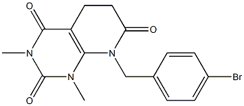 8-(4-bromobenzyl)-1,3-dimethyl-5,8-dihydropyrido[2,3-d]pyrimidine-2,4,7(1H,3H,6H)-trione 化学構造式