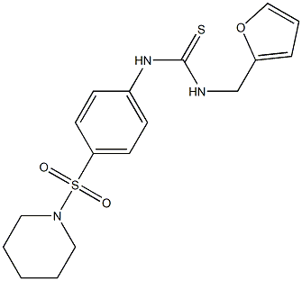 N-(2-furylmethyl)-N'-[4-(piperidinosulfonyl)phenyl]thiourea 结构式