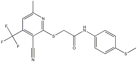 2-{[3-cyano-6-methyl-4-(trifluoromethyl)-2-pyridinyl]sulfanyl}-N-[4-(methylsulfanyl)phenyl]acetamide