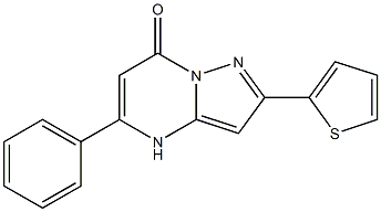 5-phenyl-2-(2-thienyl)-4,7-dihydropyrazolo[1,5-a]pyrimidin-7-one Struktur