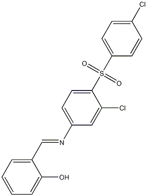 2-[({3-chloro-4-[(4-chlorophenyl)sulfonyl]phenyl}imino)methyl]phenol,,结构式