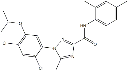 1-(2,4-dichloro-5-isopropoxyphenyl)-N-(2,4-dimethylphenyl)-5-methyl-1H-1,2,4-triazole-3-carboxamide Struktur