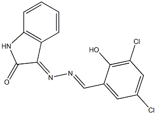 3-[2-(3,5-dichloro-2-hydroxybenzylidene)hydrazono]indolin-2-one Structure