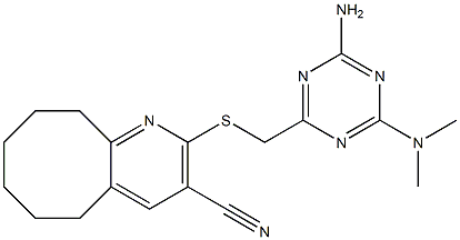 2-({[4-amino-6-(dimethylamino)-1,3,5-triazin-2-yl]methyl}sulfanyl)-5,6,7,8,9,10-hexahydrocycloocta[b]pyridine-3-carbonitrile|