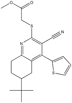 methyl 2-{[6-(tert-butyl)-3-cyano-4-(2-thienyl)-5,6,7,8-tetrahydro-2-quinolinyl]sulfanyl}acetate Structure