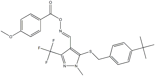 5-{[4-(tert-butyl)benzyl]sulfanyl}-4-({[(4-methoxybenzoyl)oxy]imino}methyl)-1-methyl-3-(trifluoromethyl)-1H-pyrazole|