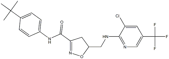 N-[4-(tert-butyl)phenyl]-5-({[3-chloro-5-(trifluoromethyl)-2-pyridinyl]amino}methyl)-4,5-dihydro-3-isoxazolecarboxamide Struktur