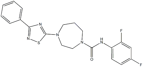 N1-(2,4-difluorophenyl)-4-(3-phenyl-1,2,4-thiadiazol-5-yl)-1,4-diazepane-1-carboxamide Struktur