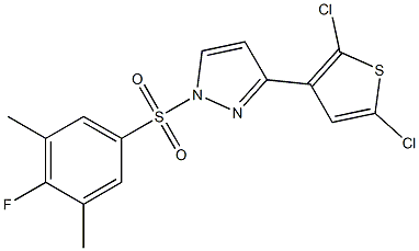 3-(2,5-dichloro-3-thienyl)-1-[(4-fluoro-3,5-dimethylphenyl)sulfonyl]-1H-pyrazole Structure