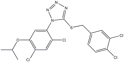 5-[(3,4-dichlorobenzyl)sulfanyl]-1-(2,4-dichloro-5-isopropoxyphenyl)-1H-1,2,3,4-tetraazole Struktur