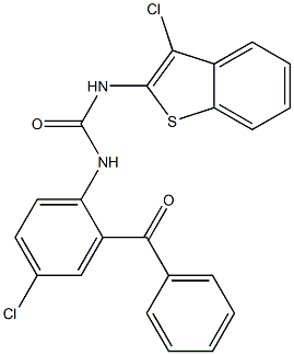 N-(2-benzoyl-4-chlorophenyl)-N'-(3-chlorobenzo[b]thiophen-2-yl)urea Structure