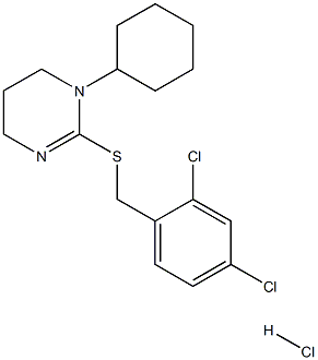 1-cyclohexyl-2-[(2,4-dichlorobenzyl)thio]-1,4,5,6-tetrahydropyrimidine hydrochloride Struktur