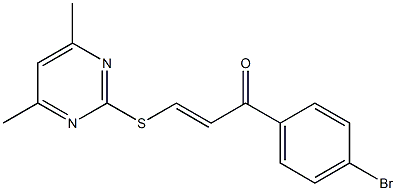 1-(4-bromophenyl)-3-[(4,6-dimethylpyrimidin-2-yl)thio]prop-2-en-1-one,,结构式