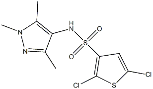 N3-(1,3,5-trimethyl-1H-pyrazol-4-yl)-2,5-dichlorothiophene-3-sulfonamide,,结构式